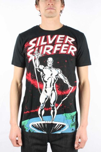 Marvel Comics The Fantastic Four Silver Surfer Big Print Subway T-shirt