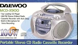 DAEWOO MCD-X900 PORTABLE STEREO CD RADIO CASSETTE RECORDER DUAL VOLTAGE 110V/220V.GREAT GIFT IDEA.