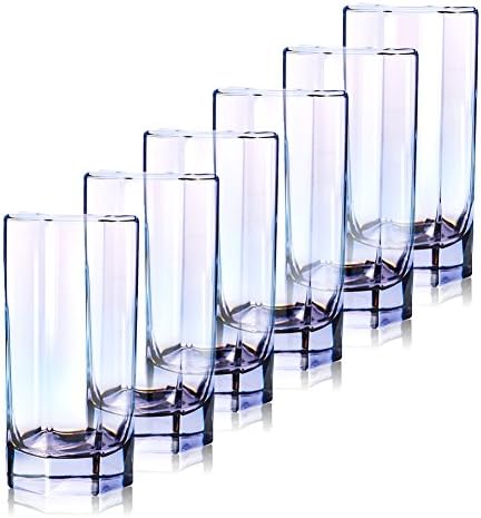 MKSA Beverage/Drinking Glasses 10 Ounce Tumblers, Set of 6