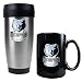Memphis Grizzlies NBA Stainless Steel Travel Tumbler & Black Ceramic Mug Set - Primary Logo by Great American Products