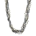 Woven Faux Pearl and Chain Necklace - 18"