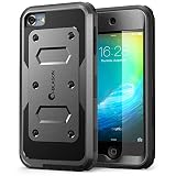 iPod Touch 6th Generation Case, [Heave Duty] i-Blason Apple iTouch 5/6 Case Armorbox [Dual Layer] Hybrid Fullbody Case w Front Cover and Builtin Screen Protector / Impact Resistant Bumper (Black)