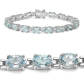 8.70 Carat Princess-cut Genuine Blue Topaz Channel-set Sterling Silver... by JewelzDirect
