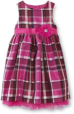 Toddler Girls Holiday Editions Magenta Plaid Party Dress (4T)