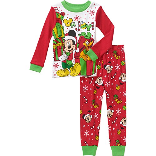 Mickey Mouse Pluto Little Boys Toddler Christmas Cotton Pajama Set