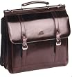Mancini Burgundy Double Flap Leather Briefcase Laptop