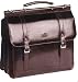Mancini Burgundy Double Flap Leather Briefcase Laptop