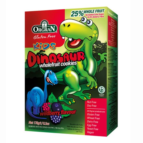 Orgran Dinosaur Wholefruit Cookies, Wildbery Flavour, 6.2-Ounce Boxes (Pack of 8)