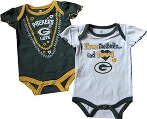 Green Bay Packers 2pc Creeper Set 3 - 6 Months GIRLS Kisses