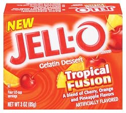 Jell-O Gelatin Dessert, Tropical Fusion, 3-Ounce Boxes (Pack of 24)