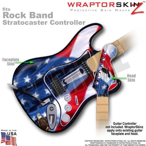 Ole Glory WraptorSkinz Skin fits Rock Band Stratocaster Guitar for Nintendo Wii, XBOX 360, PS2 & PS3 (GUITAR NOT INCLUDED)