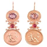 Tagliamonte - 14k Rose Gold Amethyst and Pink Tourmaline Earrings