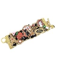 Betsey Johnson Paris Is Always A Good Idea Cat Charm Wide Toggle Bracelet