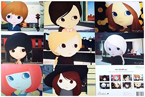 Big eyes Damini Postcards op.2, 8 Various Pretty Damini Artwork, 3 3/4"x 5 3/4"