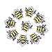 Craftdady 10PCS Platinum Silver Tone Yellow Bees Alloy Enamel Pendants Charms Beads for Jewelry Making, 18x17mm