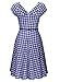 Miusol Women's Retro Lapel V Neck Plaid 1950'S Casual Party Swing Dress