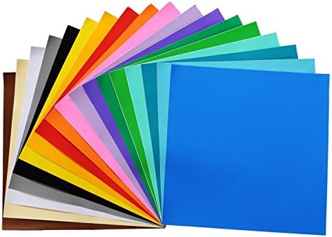 Fame Crafts Permanent Adhesive Vinyl 36 Sheets Assortment Multi Color For Cricut Expression Explore Silhouette Cameo, make Adhesive Backed Decals Stickers Signs