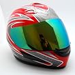 Motorcycle Street Bike Red Star Full Face Adult Helmet