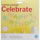 Martha Stewart Banner, White Happy Birthday Banner