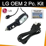 Original 2 Pc. Set OEM Data Cable + OEM Car Charger for your LG Rumor LX260,UX260 + DBROTH Cloth