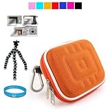 Camera Case for Sony Bloggie Full HD Touch Camera (Nylon Orange) + Universal LCD Screen Protector Kit + Tripod for Sony Bloggie (Adapter NOT INCLUDED) + Includes SumacLife Wisdom Courage Wristband