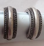 Avon Textured Hoop Earrings Silvertone
