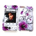 Apple iPod Touch 2nd & 3rd Generation Snap-On Hard Case Protector "Artistic Purple Flowers" Design