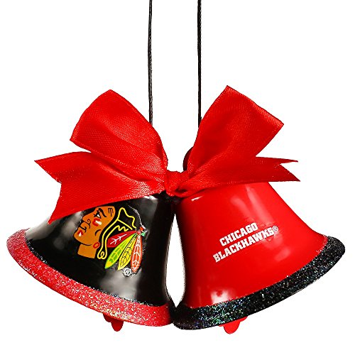Chicago Blackhawks Metal 2 Bells Ornament