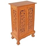 Handmade Asian Furniture - 32" Bamboo Forest Storage Cabinet / End Table - Natural Finish