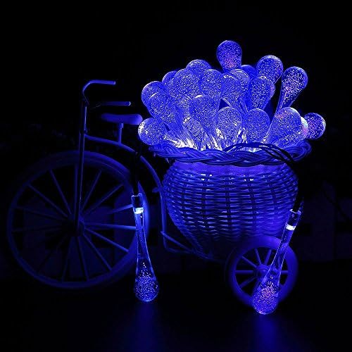 Blue White Color 30Led LED Solar Water Drop String Light For Christmas Party Garden Tree Decorative LA set009