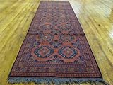 2'8 x 9'4 Red Hand Knotted Wool Afghan Runner Rug