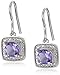 Amazon Collection Sterling Silver Square Gemstone Earrings and Pendant Necklace Jewelry Set
