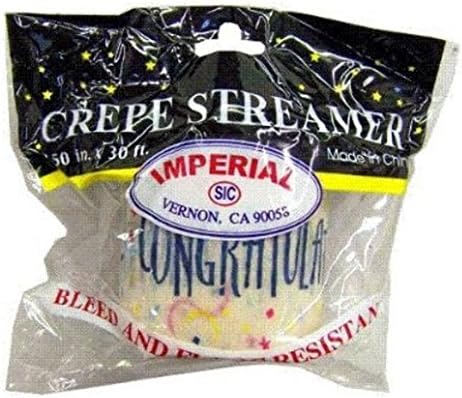 6 Pack - Imperial Congratulations Crepe Party Streamers.