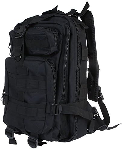 Maxmaxi 30L 3P Comfortable 600D Nylon Waterproof Outdoor Trekking Tactical Camping Backpack (Black)