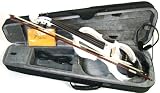 JinYin D840 White Electric Violin with Case, Bow