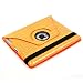 ATC 360 Degrees Rotating Imitation Crocodile Skin Leather Premium Protective iPad Case Compatible with Apple iPad 2 2nd Generation 3G Tablet, WIFI Model, 16GB, 32GB, 64GB-Saffron Yellow Orange