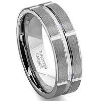 Tungsten Carbide Men's Wedding Band Ring Sz 7.5