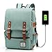 Junlion Unisex Business Laptop Backpack College Student School Bag Travel Rucksack Daypack with USB Charging Port Green