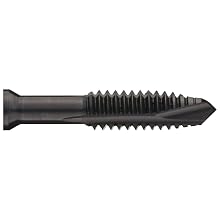 Dormer MTT-X E026/MTT-X E036 Powdered Metal Spiral Point Threading Tap, Black Oxide Finish, Round Shank With Square End, Plug Chamfer