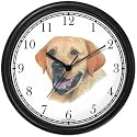 Labrador Retriever (Yellow) JP Dog Wall Clock by WatchBuddy Timepieces (Hunter Green Frame)