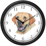 Labrador Retriever (Yellow) JP Dog Wall Clock by WatchBuddy Timepieces (White Frame)