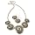 Fashion Necklace & Pierced Earrings Set Antique Gold