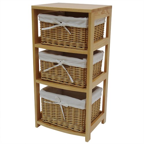 3-Drawer Chest with Liners - Honey by Organize It All