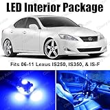 IMAGE OF Lexus IS250 IS350 IS-F Blue Interior LED Package (8 Pieces)