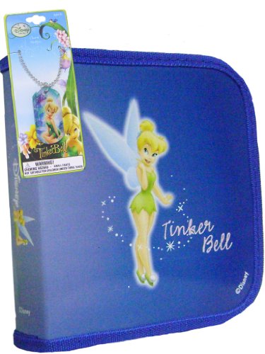 New Tinker Bell Blue Cd Case Free Charm Necklace