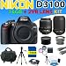 Nikon D3100 D-3100 Digital SLR Camera w/ Nikon 18-55mm + 55-200mm Vr Nikkor Lens + 3 Extra Lens, 16gb Sdhc Memory, Reader, Aluminum Tripod, Deluxe Camera Case, Hdmi Cable and More (16gb 5lens Pro Shooter Kit)