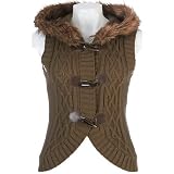 Love By Design Faux Fur Trim Sweater Vest