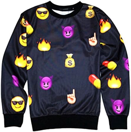 Unisex Swag Clothing Womens emoji 3d Sweatshirt Hoodies Joggers sportwear (XL)