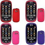 iNcido Brand Samsung Flight II A927 Combo Rubber Red + Rubber Rose Pink + R ....