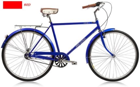 Kuba 3 Speed Men's Hybrid Commuter Bike with Rear Carrier Vintage Modern Look - Red